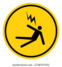 Electrocution Voltage Hazard Symbol Sign,Vector Illustration, Isolated On White Background Label. EPS10