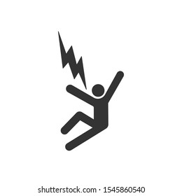 Electrocution voltage icon isolated on white background. Caution symbol modern, simple, vector, icon for website design, mobile app, ui. Vector Illustration