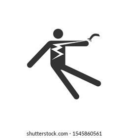 Electrocution voltage icon isolated on white background. Caution symbol modern, simple, vector, icon for website design, mobile app, ui. Vector Illustration