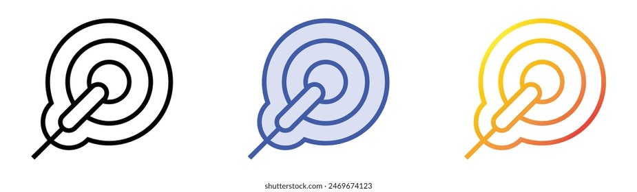 icono de electrodo. Diseño de estilo de relleno lineal, azul y degradado aislado sobre fondo blanco