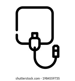electrode of stimulator line icon vector. electrode of stimulator sign. isolated contour symbol black illustration