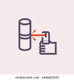 Electrode welding icon. Include welding electrode stick, holder, pipe workpiece and hand welder. For welding process to join metal by electricity i.e. fabrication, construction, pipeline welding etc.