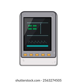 electrodes ekg monitor cartoon. waveform diagnosis, healthcare telemetry, portable device electrodes ekg monitor sign. isolated symbol vector illustration