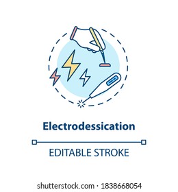Electrodessication concept icon. Skin laser procedures. Curettage. Health care. Skin tag removal idea thin line illustration. Vector isolated outline RGB color drawing. Editable stroke