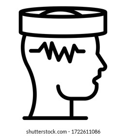 Electroencephalogram of brain icon. Outline electroencephalogram of brain vector icon for web design isolated on white background
