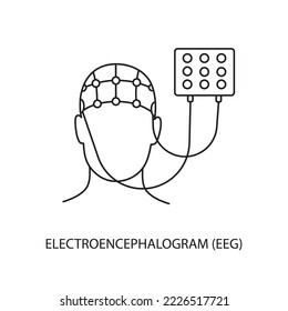 Electroencephalogram line icon in vector, illustration electroencephalography.