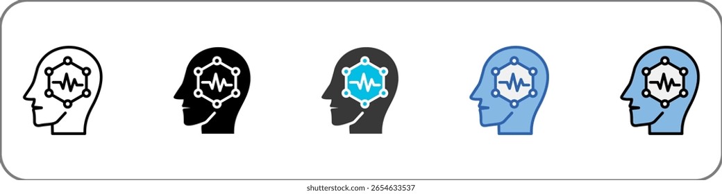 Electroencephalographic Icon Pack Multistyle Illustration
