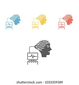 Electroencephalography . Flat Icon Isolated. Vector illustration.