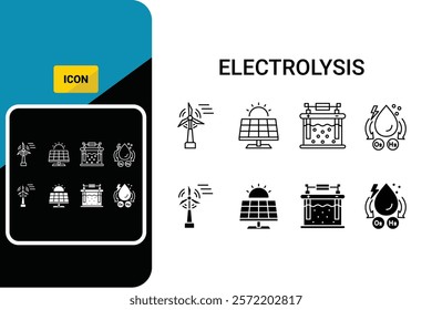 Electrolysis concept icon. Ionic parts decomposition. Natural fuel source. Revolutionary energy abstract idea. Icon Simple Vector