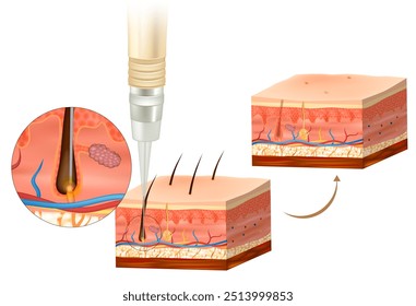 Remoção de cabelo por eletrólise. Queimação da raiz capilar com epilação por agulha. Eletrologia é a remoção elétrica de cabelo para remover permanentemente o cabelo humano do corpo.