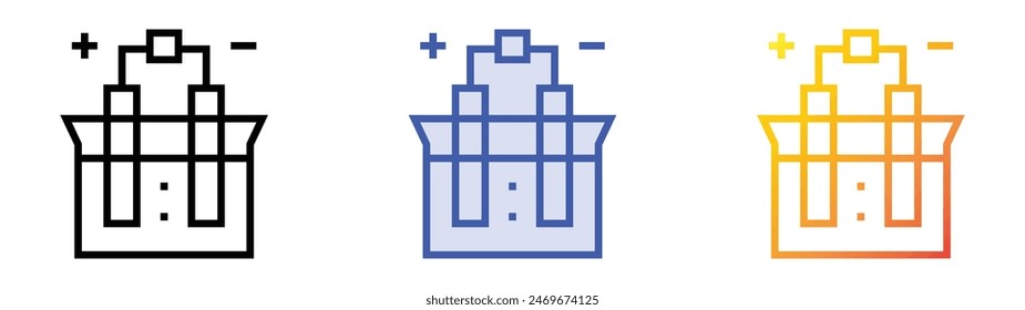 electrolysis icon. Linear, Blue Fill and Gradient Style Design Isolated On White Background