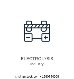Electrolysis icon. Thin linear electrolysis outline icon isolated on white background from industry collection. Line vector sign, symbol for web and mobile