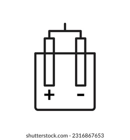 Electrolysis icon vector. Chemistry electrolysis line icon