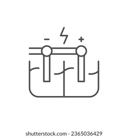 Icono de esquema de línea de proceso de electrolisis