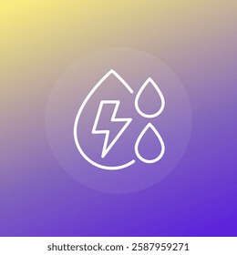Electrolyte icon with water drops, line vector