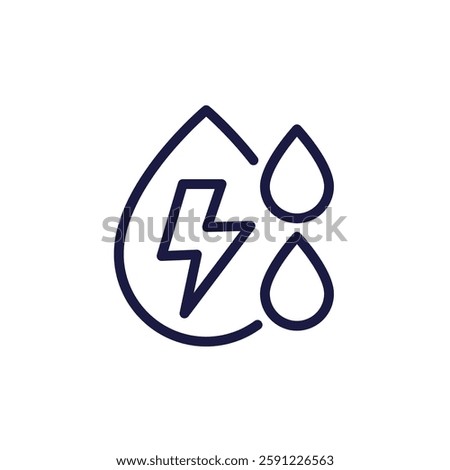 Electrolyte line icon with water drops