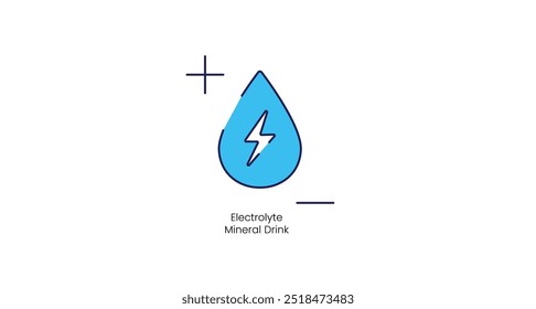 Electrolyte Mineral Drink Vector Icon for Replenishment and Fitness