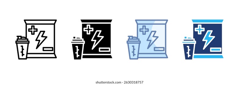 Electrolyte Powder Icon Set Multiple Style Collection