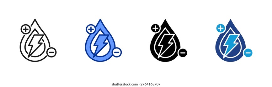 Electrolyte web icon collection with multiple styles
