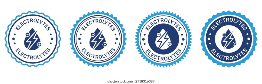 Electrolytes Blue Badge Labels Hydration Sport Nutrition Packaging Design