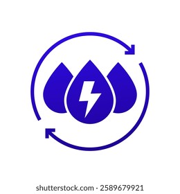 Electrolytes icon with water drops, vector