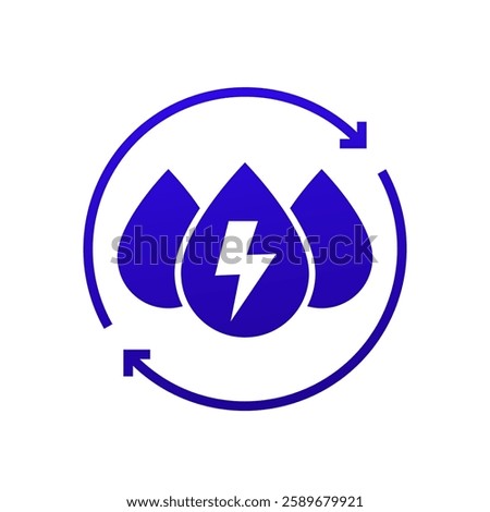 Electrolytes icon with water drops, vector