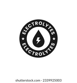 Electrolytes label or Electrolyte of water label vector isolated. Best Electrolytes icon vector for product design element, website, and more.