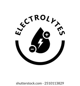 Sinal vetorial de eletrólitos isolado no branco.