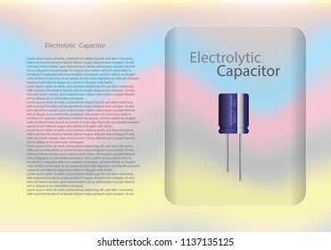 Electrolytic capacitor diagram and text information pattern on glass banner,vector illustration design,eps10 