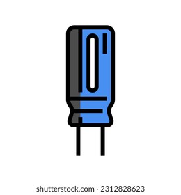 electrolytic capacitor electronic component color icon vector. electrolytic capacitor electronic component sign. isolated symbol illustration