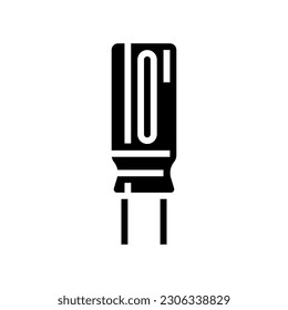 electrolytic capacitor electronic component glyph icon vector. electrolytic capacitor electronic component sign. isolated symbol illustration