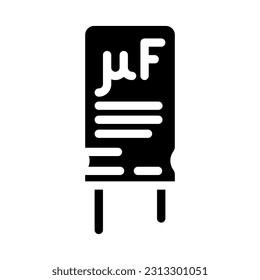 electrolytic capacitor electronic component glyph icon vector. electrolytic capacitor electronic component sign. isolated symbol illustration