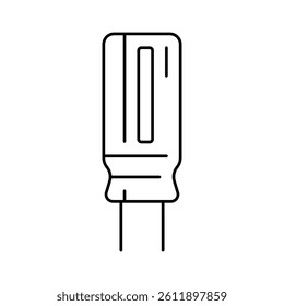 electrolytic capacitor electronic component line icon vector. electrolytic capacitor electronic component sign. isolated contour symbol black illustration