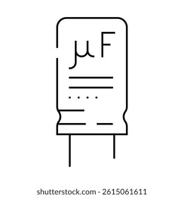electrolytic capacitor electronic component line icon vector. electrolytic capacitor electronic component sign. isolated contour symbol black illustration