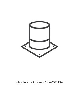 Electrolytic capacitor line icon. linear style sign for mobile concept and web design. Electronic component capacitor outline vector icon. Symbol, logo illustration. Vector graphics