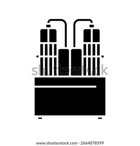 Electrolyzer black flat icon.  Sign for web page, mobile app, button, logo. Vector isolated button.