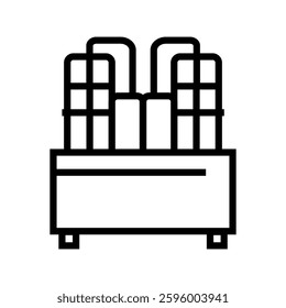 electrolyzer black line icon for digital and print projects.  Minimal clean icons for apps and websites. Modern simple icons for UI UX and branding