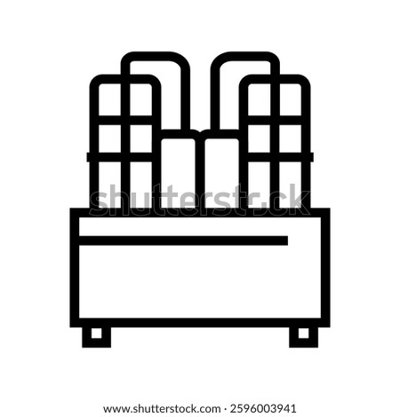 electrolyzer black line icon for digital and print projects.  Minimal clean icons for apps and websites. Modern simple icons for UI UX and branding