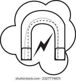 Elektromagnet , Wirtschaftstechnologie und Wissenschaftskonzept, flach gestaltetes Kunstsymbol.
