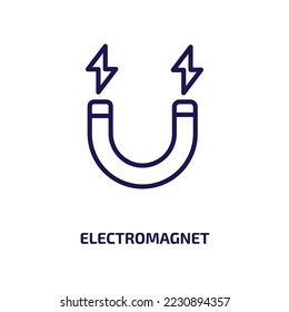 electromagnet icon from people collection. Thin linear electromagnet, equipment, electromagnetic outline icon isolated on white background. Line vector electromagnet sign, symbol for web and mobile