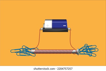 elektrische Grundschaltung und Bauteile, flache Konstruktionsgrafik 