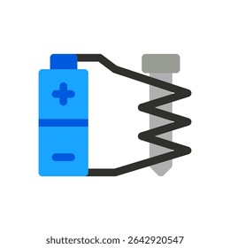 electromagnet simple flat icon illustration