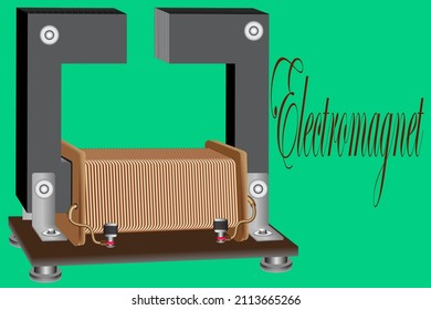 An electromagnet that consists of a coil with a conductor and a core. The core is not closed - we will have two poles of the magnet.