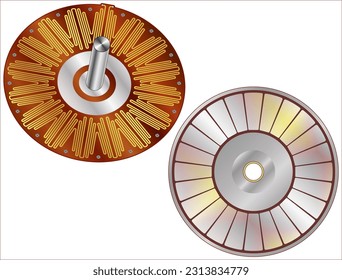 Electromagnetic design and modeling of a two-phase axial-flux printed circuit board motor (Rotor - stator)