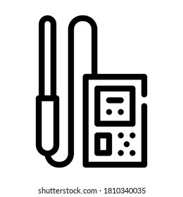 electromagnetic field detector measuring equipment line icon vector. electromagnetic field detector measuring equipment sign. isolated contour symbol black illustration
