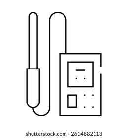 electromagnetic field detector measuring equipment line icon vector. electromagnetic field detector measuring equipment sign. isolated contour symbol black illustration
