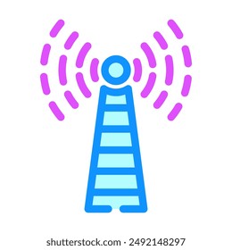 electromagnetic interference label color icon vector. electromagnetic interference label sign. isolated symbol illustration