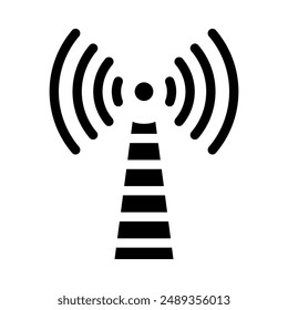 etiqueta de interferencia electromagnética Vector de glifo. etiqueta de interferencia electromagnética