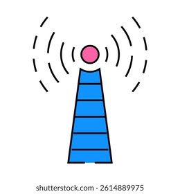 electromagnetic interference label line icon vector. electromagnetic interference label sign. isolated symbol illustration