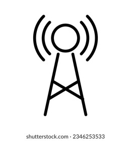 Icono del vector de contorno de la contaminación electromagnética aislado en fondo blanco. Icono de línea de contaminación electromagnética para diseño web, móvil y ui
